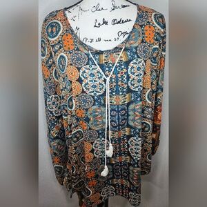 Highness Women's Boho Blouse 3X